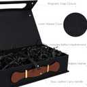 Photo Storage Box Stylish 5" x 7" Picture Storage Container Linen Memory Box Perfect to Store Photos, Keepsake, Scrapbook Supplies and Other Memories, Black