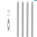 Brushed Nickel M12 Threaded Extension Rod for Pendant Light, Island Lighting, Chandeliers,lighting fixture downrods & stems,10 Inches