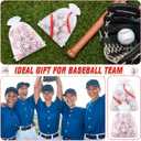 SilTriangle 100 Pcs Baseball Gift Bags 4 x 5 Inch Mesh Gift Bag with Drawstring Organza Pouches Baseball Goodie Bags for Sport Party Favors Candy Birthday Jewelry Soap Wrapping