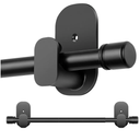 Curtain Rods No Drilling 32 to 86 Inch, HOTOZON 5/8 Inches No Drill Curtain Rods for Windows 55 to 82 Inches(4.5-6.8 ft), Renter Friendly Adjustable Small Drapery Rod for Lightweight Curtains, Black