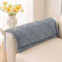 Smiry Fuzzy Couch Cover for Dogs, Non Slip Washable Pet Sofa Cover, Scratch Proof Hair Resistant Plush Sofa Slipcover, Pet Friendly Couch Cushion Protector for Cat, Grey, 27.6" x 27.6"