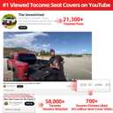 DrCarNow for Toyota Tacoma Seat Covers 2016 2017 2018 2019 2020 2021 2022 2023, Leather Seat Covers for Trucks Crew Cab & Double Cab Waterproof for 3rd Gen Tacoma Accessories 2016-2023 Full Set Black