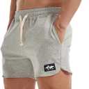 AIMPACT Men's Athletic Shorts Bodybuilding Workout Cotton Gym Shorts with Pockets (Medium, Lightgray)