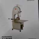 1500W Commercial Electric Meat and Bone Bandsaw, Stainless Steel Worktable 19.3" x 15", 0.167.9 Inch Cutting Thickness, Frozen Meat Cutter with 5 Saw Blades for Pork, Beef, Chicken, Fish