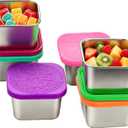 6-Pack 6oz Stainless Steel Snack Containers for Kids, Reusable Small Snack Containers with Lids, Leakproof Metal Toddler Lunch Box for Oat, Crackers, Nuts, Candy, Dishwasher Safe
