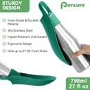 27 OZ Dog Water Bottle Portable Stainless Steel Convenient Pet Water Dispenser, Leak Proof Puppy Travel Water Bowl for Dog Outdoor Walking, Hiking, Perfect Size for All Dog Breeds, Sage Green (1-Pack)