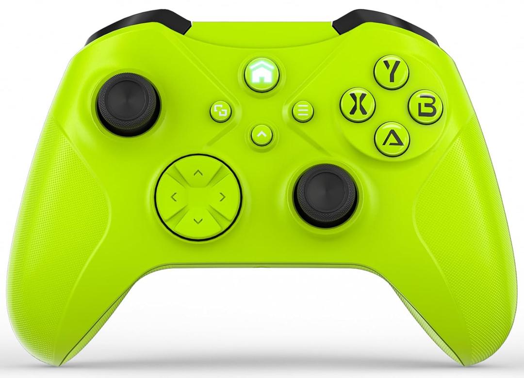 Dinosoo Wireless Controller for Xbox Series X/S/Xbox One, PC Steam Games, Dual Vibration TURBO Function 3.5mm Headphone Jack Macro Function Electric Volt - Upgrading with a PC before connecting to Xbox (Green)