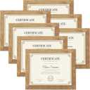 PETAFLOP Picture Frame 8.5x11 Rustic Certificate Frames Wall Tabletop Display Horizontally or Vertically, 7 Pack (Yellow)