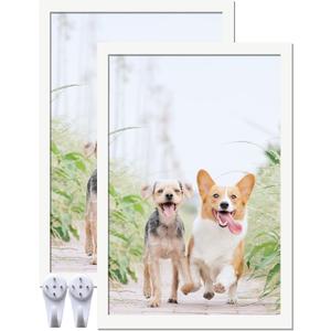 12x18 Picture Frame Set of 2, White Photo Frames High Transparent Wall Gallery Desktop Horizontal Vertical for Canvas Collage Photo Poster Certificate 12 x 18 inches