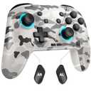 Wireless Switch 2 Pro Controller - Enhanced Bluetooth Controller with Hall Joysticks/Macro/6-Axis Gyro/Motors/Turbo -No Stick Drift- Work for Switch 2/Switch/Lite/OLED/PC/Android/iPhone/iPad/macOS/TV (White Camo)