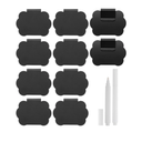 2 Packs Basket Labels for Storage Bins, 20Pcs Reusable Removable Bin Black Basket Labels Clip-On with 2Pcs White Chalk Marker Bin Labels for Basket Pantry Organization Box(Wave-Like)