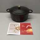 Cast Iron Dutch Oven with Lid – Non-Stick Ovenproof Enamelled Casserole Pot – Sturdy Dutch Oven Cookware – Black, 7.3-Quart, 30cm – by Nuovva