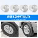 4PCS 4.88inch Trailer Wheel Center Caps Fit 4.88" Center Bore for Truck SUV RV Wheels Rims Trailer Carbon Steel Push Through Hub Covers Chrome Silver