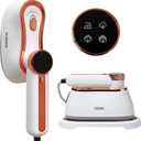 Professional Garment Steamer for Clothes 2 in 1, High Steam Volume 20g/min for Powerful Wrinkle Removal, Leak Proof, 120v, 1000w (White Premium)