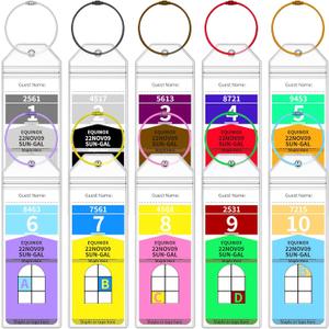 Royal Caribbean Luggage Tag Holders, 10 Pack Zip Seal Clear Cruise Luggage Tag Holder with Steel Loops for Royal Caribbean & Celebrity Cruise Essentials (10 Pcs with 10 Colors Ring)