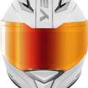 YEMA DOT Approved Full Face Motorcycle Helmet for Adults - Lightweight Moped & Street Bike Helmet with Adjustable Vents，Comfortable for Scooter, Cruiser (White, M)