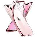 Supdeal Crystal Clear Case for iPhone 13 Mini, [Not Yellowing] [Camera Protection] [Military Grade Drop Tested] Transparent Shockproof Protective Phone Case Soft Silicone Slim Cover, 5.4", Pink