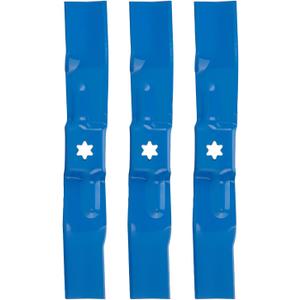 3 Pack 50" Mower Mulching Blades for Cub Cadet 942-05067 742-05067 19A30016 Blade 50 inch Deck Lawn Mower Tractor Replace for 942-05067 742-05067 19A30016 (6 Point Star), Blue