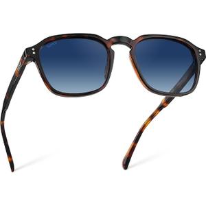 WMP Eyewear - Men's Polarized Square Sunglasses, Wide Fit: Modern Retro Style with Unique Color Combos