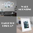 Hongkee 5x5 Picture Frame with Real Glass - Display Pictures 4x4 with Mat or 5 x 5 without Mat, Photo Frame for Wall or Table Top Display(White, 3 Pack)