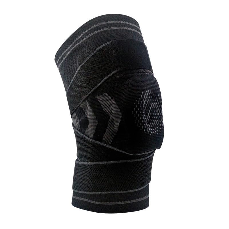 Knee Brace Compression Sleeve with Silicone Gel Pad & Spring Support, High Elastic Non-Slip Knee Support for Sports and Daily Use, Single Pack(Black, X-Large) (Black, XL)