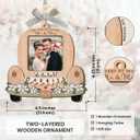 2 x Personalized Wedding Gifts for Couples 2026 - Valentines Day Gifts for Him Her, Bridal Shower Gift for Bride, Newly Wed Gifts for Mr and Mrs Couple, Custom Wooden Ornaments with Picture