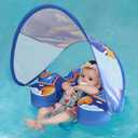 Swimbobo Non Inflatable Baby Floats for Pool with Canopy (Blue Spaceship)