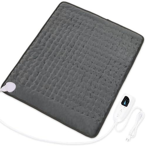 Heating Pad-Electric Heating Pads for Back,Neck,Abdomen,Moist Heated Pad for Shoulder,Knee,Hot Pad for Arms and Legs,Dry&Moist Heat & Auto Shut Off(Charcoal Gray, 20''×22')