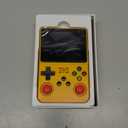 R36s Handheld Game Console Premium Gift Set (with Star Card & Black Gold Bag) 3.5 Inch IPS Retro Gamer with 128GB Storage,21000+ Classic Games Present for Adults (Yellow 128g)