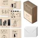 Monolike message card Mono cat - mix 40 cards, 20 envelopes pack, emotional and sophisticated mini cards