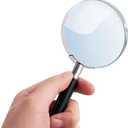 Deluxe Products Classic Handheld Magnifying Glass - Portable Compact Design for Travel, and 3" Glass Lens with 3X Magnification for Reading Small Print, and Hobbyists, Black, (SON-DP-8119)