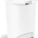 simplehuman 50 Liter Semi-Round Hands-Free Kitchen Step Soft-Close Lid Trash Can, White