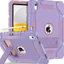 Grifobes for iPad A16 Case 11th Generation 11 inch 2025 / iPad 10th Generation Case 10.9 inch 2022, Heavy Duty Military Grade Shockproof Cover with Pencil Holder for i Pad 11/10 Gen (Purple)
