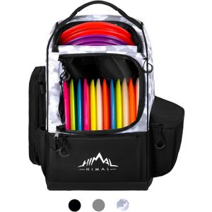 Himal Outdoors Disc Golf Bag with 30+ Disc Capacity, Durable Disc Golf Backpack for Men Multiple Storage Pockets (Camouflage)