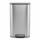 Garvee 13 Gal Stainless Steel Kitchen Trash Can with Lid, Soft Close Lid | Hands-free Step Pedal, Removable Inner Bucket, Smudge & Fingerprint Resistant, Rectangular Waste Bin