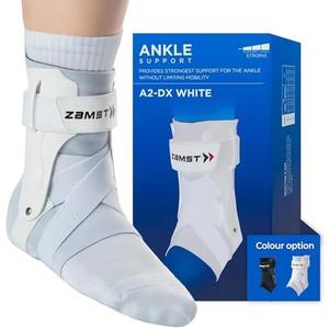 Zamst A2-DX White Ankle Brace for Sports - Breathable Sports Ankle Support for Men and Women with Guard Stabilizers for High-Grade Ankle Sprain - Left, Small