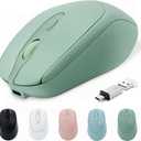 Wireless Bluetooth Mouse USBC for MacBook Air Laptop, USB C Rechargeable Wireless Mouse Compatible with Mac Desktop/Surface Pro Portable Computer Mice (BT5.2/3.0, 2.4G USB A, Type-C) (Green)