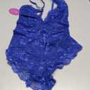 Avidlove Women Snap Crotch Lingerie Sexy Lace Bodysuit Deep V Teddy One Piece Lace Babydoll Size Small