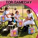 Wesnoy 20 Pcs Pink Bow Softball Goodie Bags with Handles Reusable Softball Treat Bags for Candy Birthday Party Supplies 8 x 8 x 3.15'', 1 count