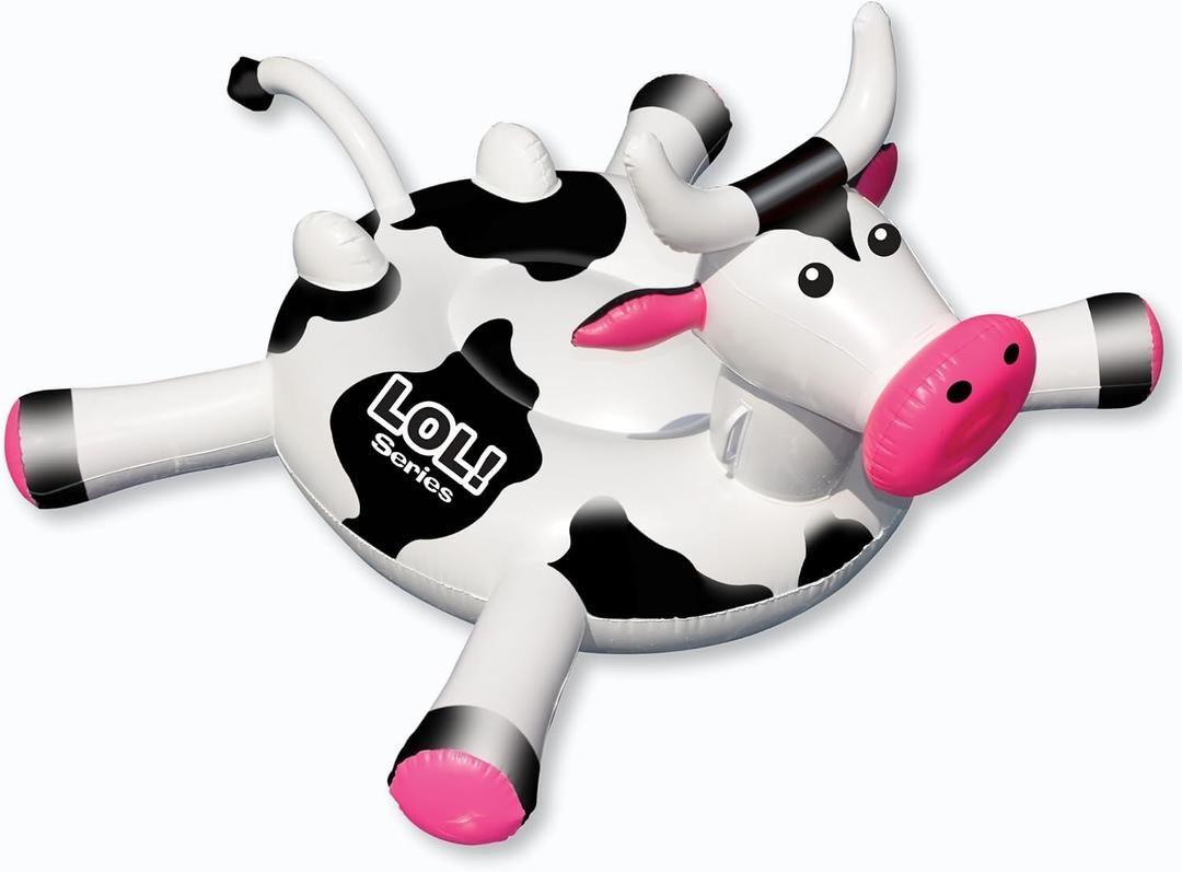 SWIMLINE ORIGINAL 90268 Giant Inflatable LOL Cow Pool Float | Fun Ride-On Raft with Stable Legs & Wings |Lounge Floatie Ideal for Summer Gatherings, X-Large