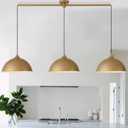 Pendant Lights Kitchen Island, 3-Pack Dome Pendant Light Fixtures with Gold and White Finish Farmhouse Hanging Pendant Light for Dining Room Restaurant Cafe Entryway