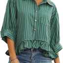 Chyrii Women's Long Sleeve Shirt, Green Size XL