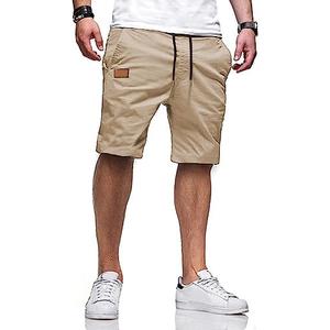 JMIERR Mens Casual Shorts - Cotton Drawstring Summer Beach Stretch Twill Chino Golf Shorts.36