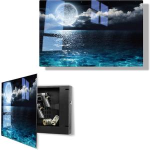 Biometric Hidden Gun Safe fits 2 pistols,Quick Access Wall Gun Safe