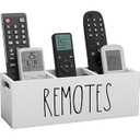 Remote Holder for Table, 3 Slots Wooden TV Remote Control Holder, Bedside Remote Control Storage Organizer - 10" x 3.3" x 3.3"