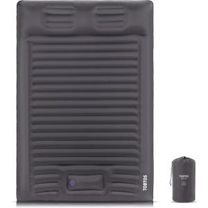 TOBTOS Double Sleeping Pad for Camping, Extra Thick 6" Camping Mattress 2 Person with Pillow Built-in Foot Pump, Inflatable Sleeping Mat for Camp, Backpacking, Hiking, Traveling (Full), Grey 