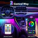 Interior Car LED Strip Lights, Acrylic LED Lights RGB Dreamcolor 6 in 1 with 175 inches 593 LEDs Fiber Optic Ambient Lighting Kits,APP and Remote Control 16 Million Colors Car Neon Lights
