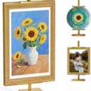 Adjustable Tabletop Easel Stand, Picture Easels for Display Up to 29" H, Metal Picture Frame Holder Stand Table for Art, Photo (Gold)