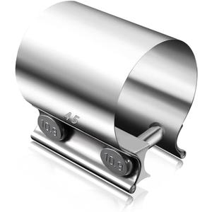 1.75" Butt Joint Band Exhaust Seal Clamp Sleeve,45mm Stainless Steel Exhaust Sleeve Band for Exhaust Pipe, Muffler,Manifolds,Coupler H-031-45
