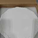 Large Cake Stand 12 Inch with Cake Spatula, Round Bamboo Fiber Cupcake Dessert Stand, Cake Decorating Display Stand for Birthday Parties, Weddings, Baby Shower and Other Events, White